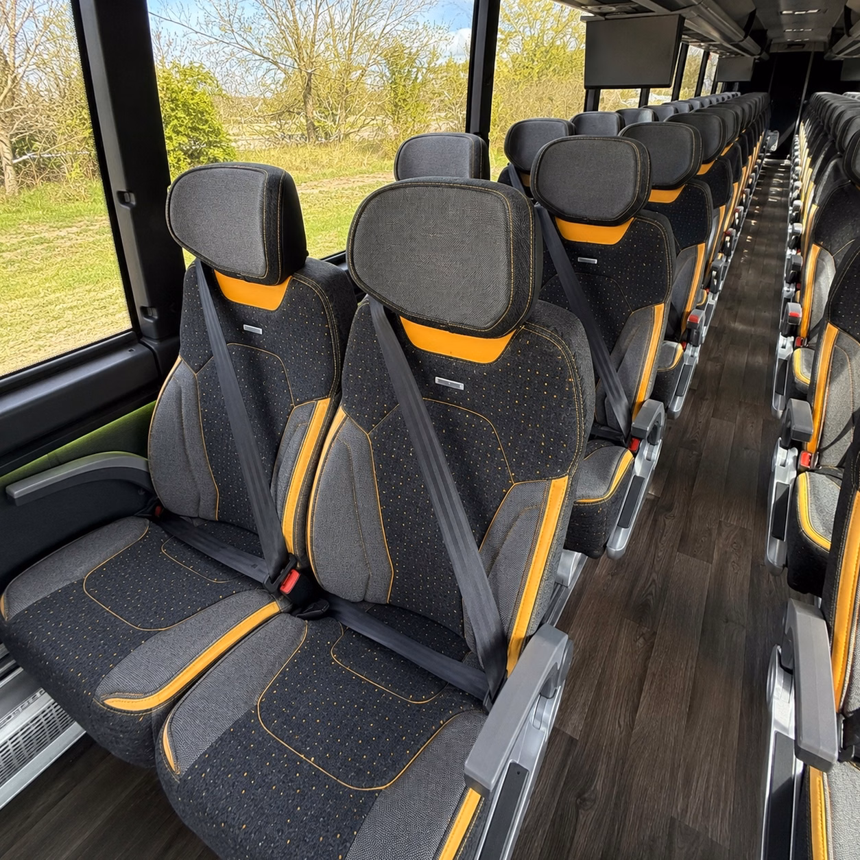 huntsville charter bus rental interior